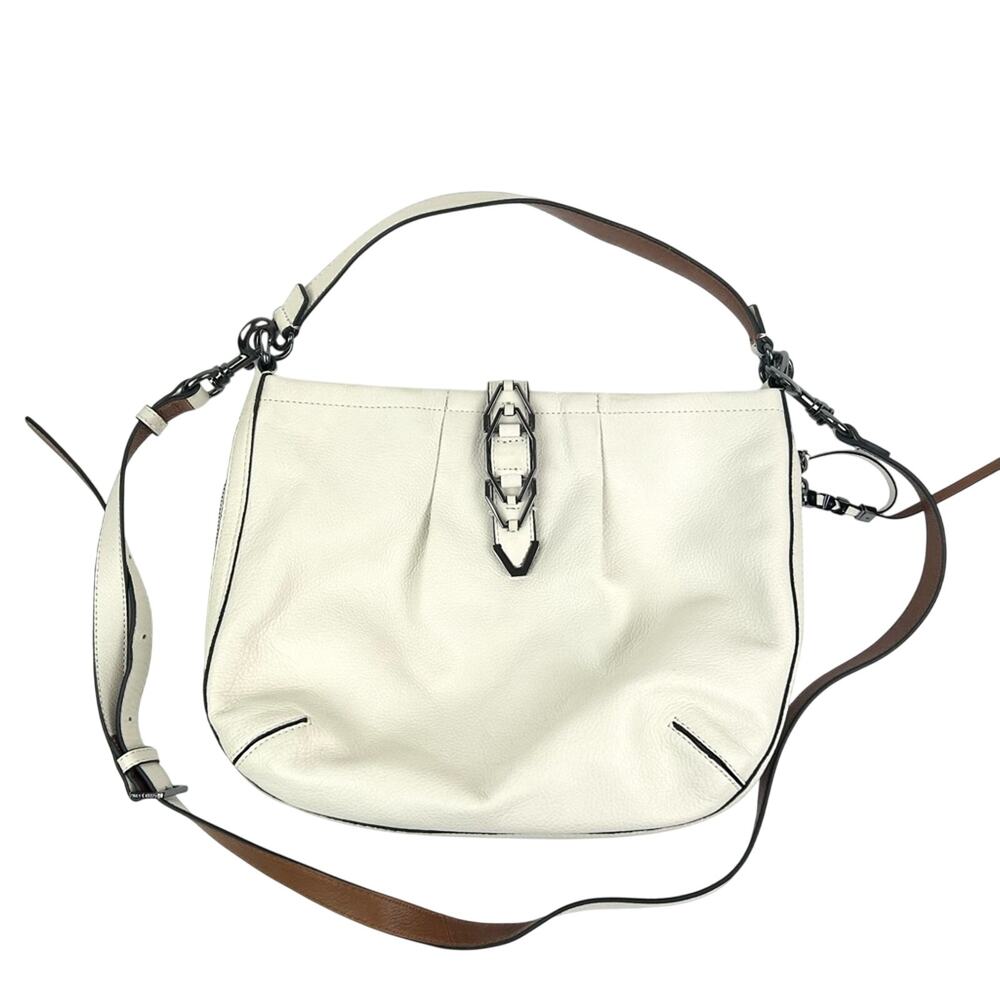 Vince Camuto Leather Luk Handbag Crossbody Vaporous Gray Off White‎
